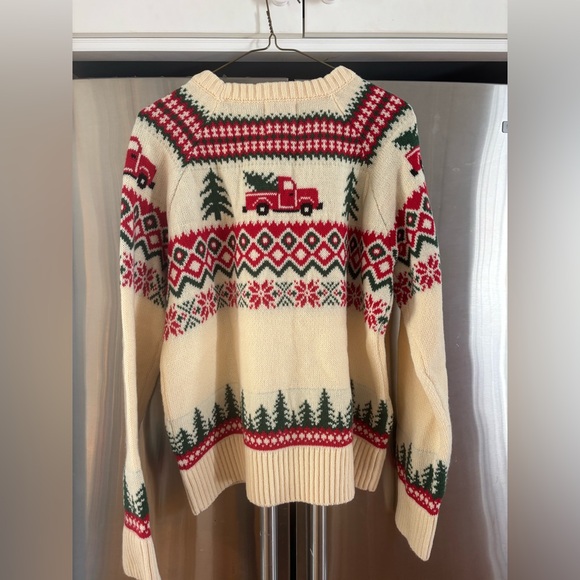 Kiel James Patrick Cream and Red Holiday Sweater - Picture 3 of 4